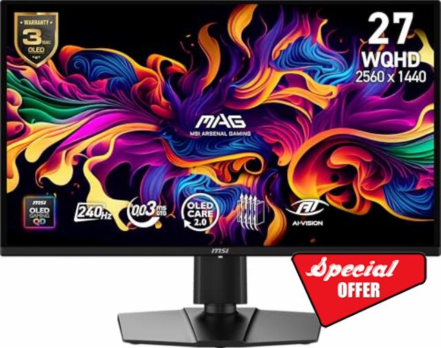 msi MAG 274QP QD-OLED X24 27-inch 2560 x 1440 (QHD) Gaming Monitor