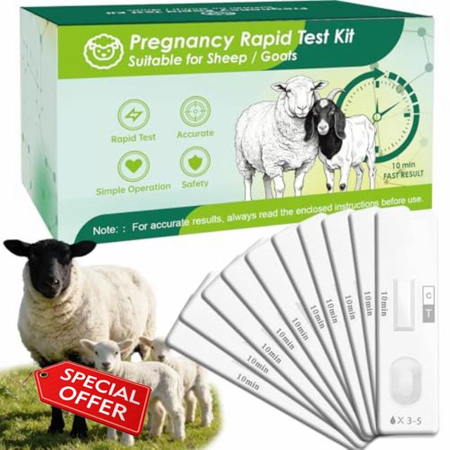 10-Pack Sheep & Goat Pregnancy Test Strips - Fast 5-10 Minute Urine Detection Kit for Early Breeding Confirmation