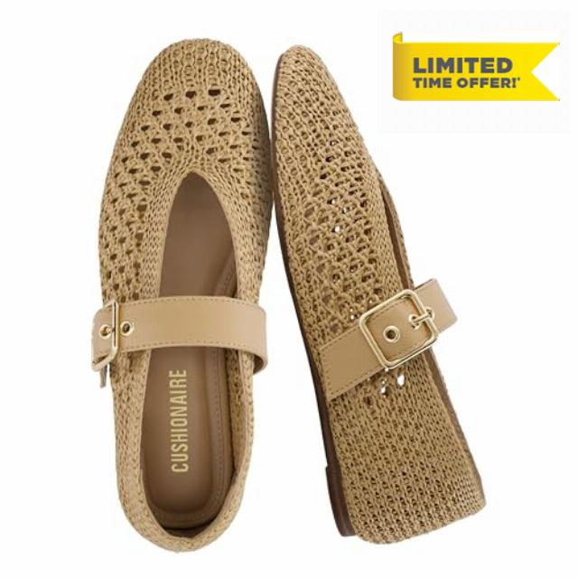CUSHIONAIRE Gabby Woven Mary Jane Ballet Flats for Women