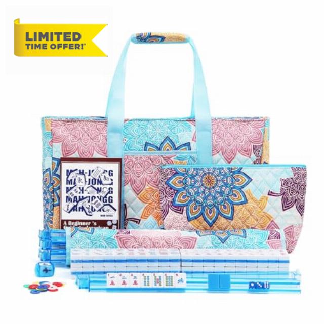 American Mahjong Tile Set with Printed Carrying Bag