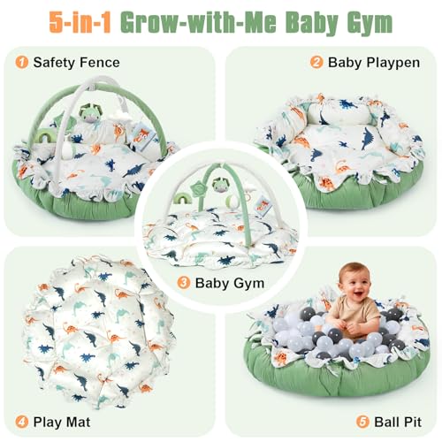 Extra Thick Plush Tummy Time Activity Gym with Hanging Toys