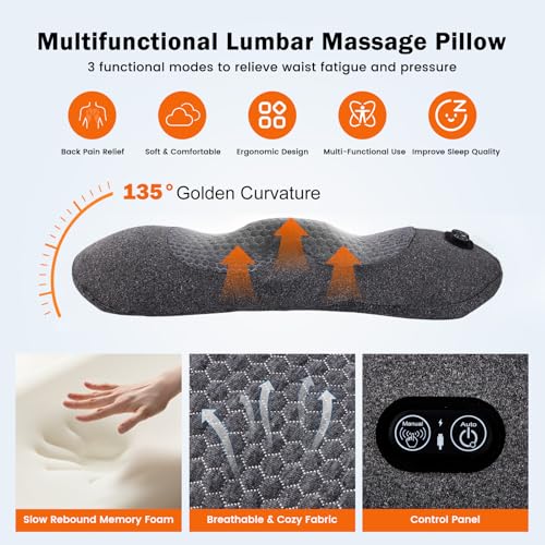 Electric Lumbar Support Pillow with Smart Air Lift Traction