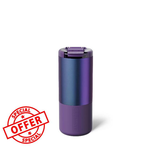 BrüMate Strova 18oz 100% Leakproof Insulated Coffee Mug | Ceramic-Lined Interior | Built-In Silicone Sleeve for Travel | Locking Flip Lid (Dark Aura)