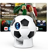 Mini Projector, Support 4K 1080P, 220 ANSI Lumens, 180° Rotatable with Built-in Apps, Auto Vertic...