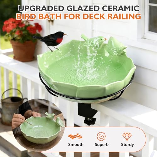 Easy Install Balcony/Patio Birdbath for Outside Garden Backyard Decoration