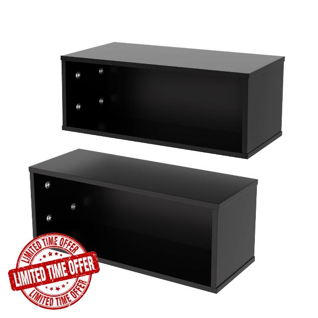 2 Sets Wooden CD Storage Rack Holder Shelf Cassette Tape Display Racks Organizer Shelf for Movie Cases
