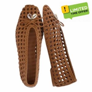 CUSHIONAIRE Witty Hand Woven Ballet Flats for Women