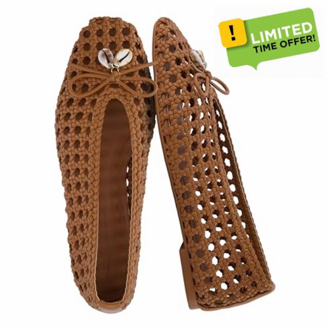 CUSHIONAIRE Witty Hand Woven Ballet Flats for Women
