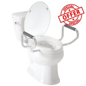Clirass Raised Toilet Seat with Handdles and Bidet Attachment