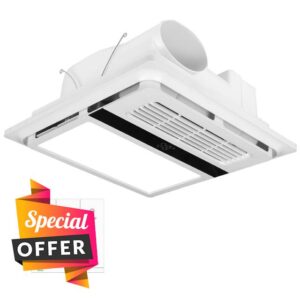 All-in-One Bathroom Heater Fan with Light | 1800W Rapid Heat