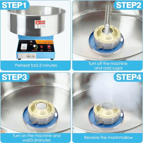 1080W Candy Floss Maker with Sugar Scoop and Lights Music