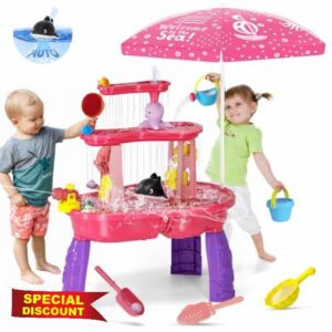 2026 Sand Water Table Toys for Toddlers 1-3 3-5 with Umbrella