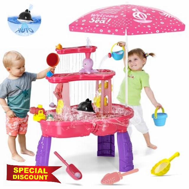 2026 Sand Water Table Toys for Toddlers 1-3 3-5 with Umbrella