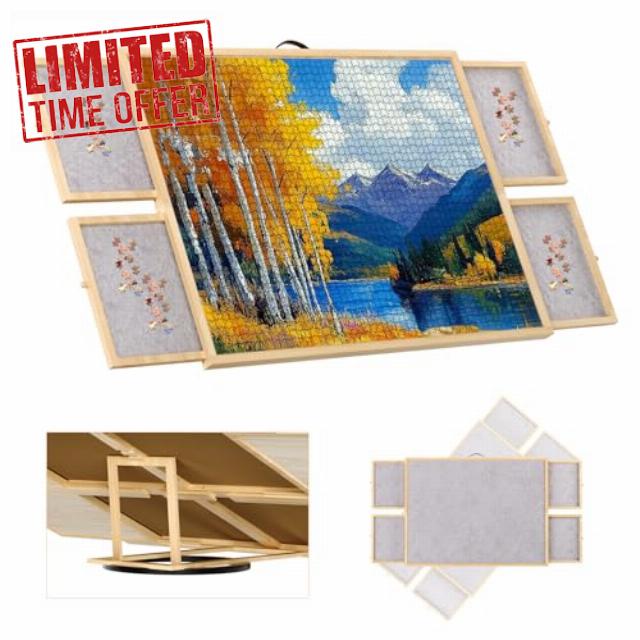 1500 Pieces 2-in-1 Tilting & Rotating Puzzle Board with 3-Angle Adjustment & Dual Rotation Mode