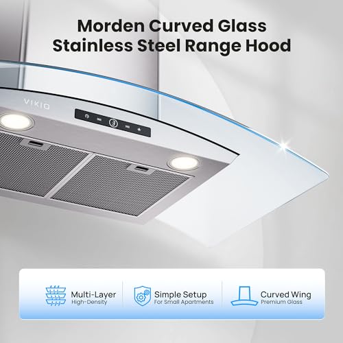 Curved Glass Kitchen Vent Hood