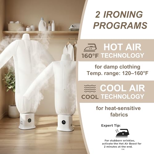 Hands-Free Garment Care with Adjustable Time & Temperature