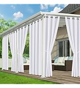 RichSets Outdoor Curtains for Patio Waterproof - 6 Panels Privacy Weatherproof Outside Curtains w...