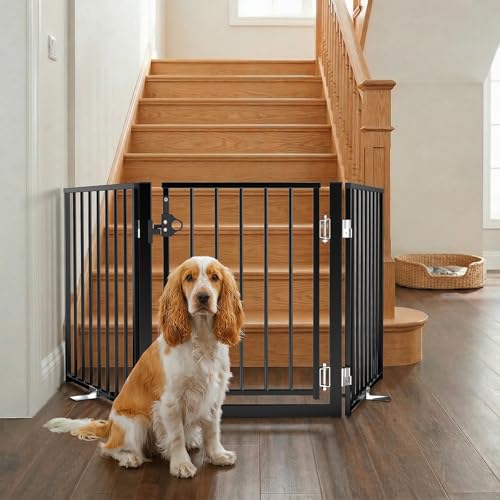 60" Extra Wide Foldable Pet Gate with Walk-Thru Door