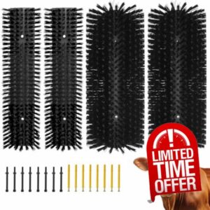 4PCS Livestock Scratching Brush Goat Scratching Tool Post Massage Grooming Brush with 8 Screws for Animals Back Scratcher Itch Brushes for Cattle