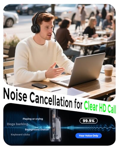 Wireless Headset with Mic for Work