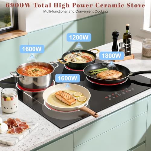 4 Burner Electric Stove with 6900W Total High Power