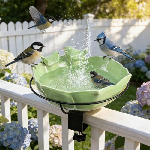 11 Inch Outdoor Bird Feeder Bowl with Adjustable Clamp