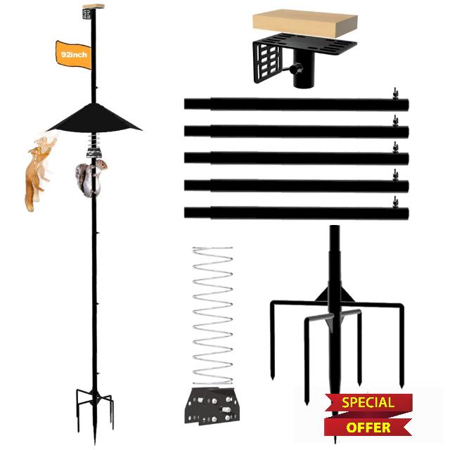 Smart Bird Feeder Pole with Metal Squirrel Baffle