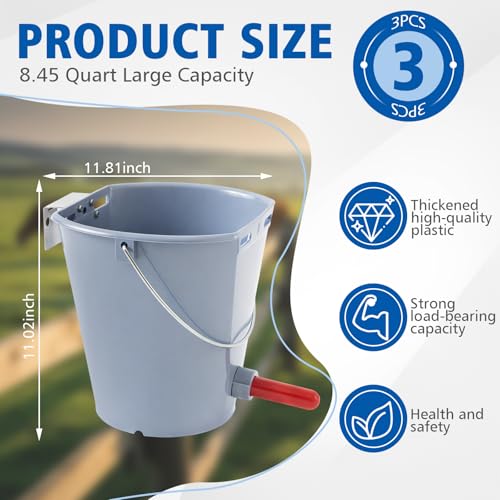 Hanging Calf Pail with Nipple Livestock Feeder for Over The Fence