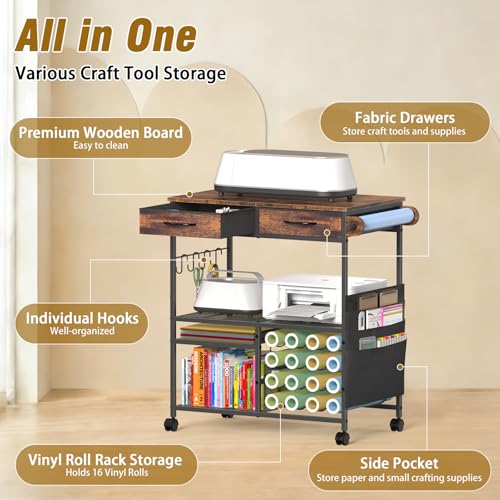 with Hooks & Shelves for Craft Room
