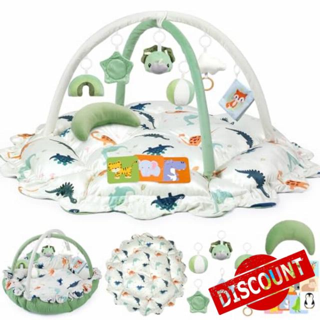 5-in-1 Baby Gym Play Mat with Cartoon Pattern