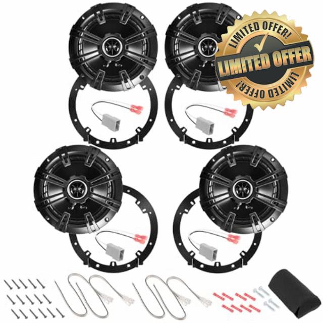 Speakers 6.5 inch for Honda CR-V 2007-2022 Complete Upgrade Kit - 4 Pack of DS Series with Adapters and Harness