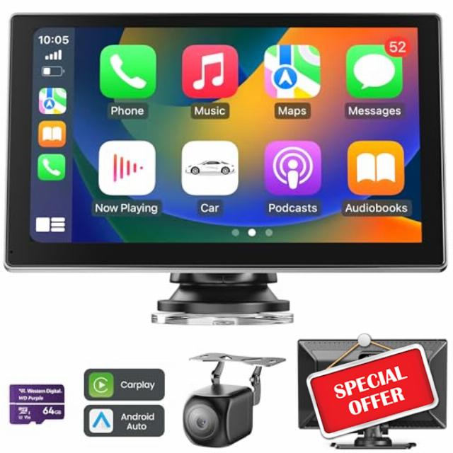 9" Wireless Carplay Screen for Car