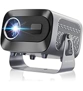Mini Portable Outdoor Projector: Bluetooth, 4K-compatible, auto keystone correction. Sleek white ...