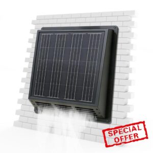 Solar Roof Ventilator Fan: 2500 RPM High-Speed Exhaust Fan with 12V Monocrystalline Solar Panel