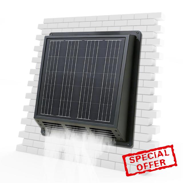 Solar Roof Ventilator Fan: 2500 RPM High-Speed Exhaust Fan with 12V Monocrystalline Solar Panel
