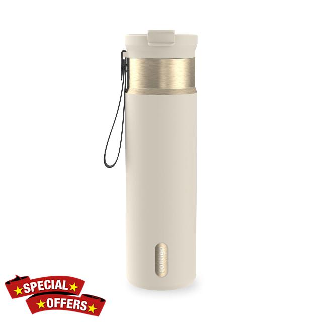 Contigo DualSip 24 oz Stainless Steel Vacuum-Insulated Water Bottle with Carry Strap & 2-in-1 Leakproof Lid (Straw or Spout)