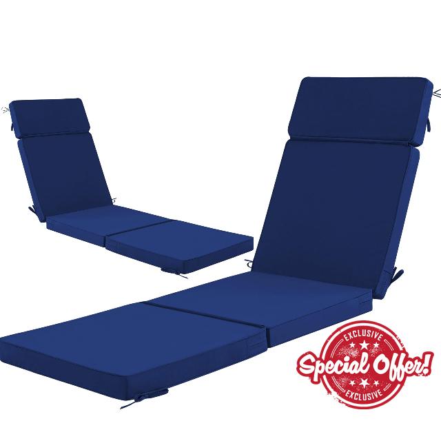 72 x 21 Inch Outdoor Chaise Lounge Cushions Set of 2 - Removable Cover