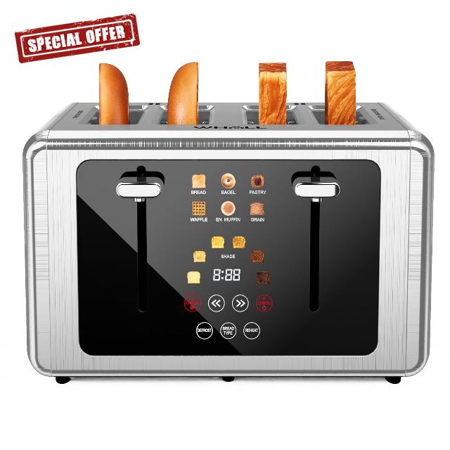 WHALL Touch Screen Toaster 4 Slice