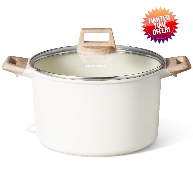 CAROTE 8 Qt Nonstick Stock Pot with Lid Soup Pot