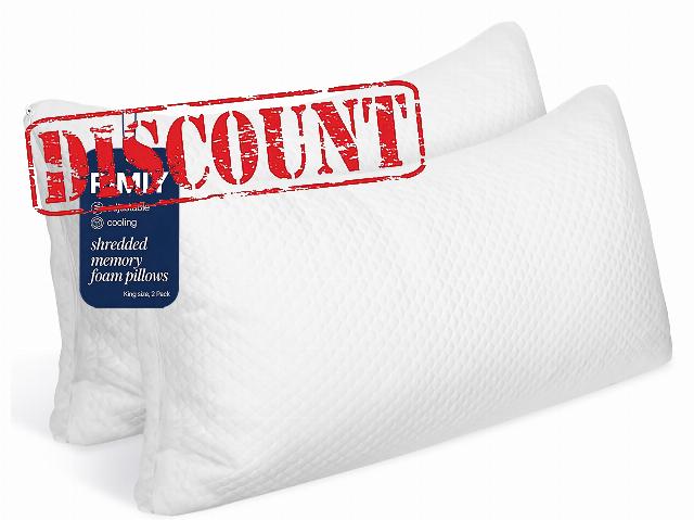 Cooling Adjustable Memory Foam Pillows King Size Set of 2