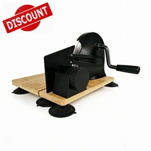 Sourdough Bread Slicer Machine Adjustable Thickness Stainless Steel Blade Bread Sourdough Cutter with 6 Large Suction Cups Foldable Compact Design Non-Slip Base for Homemade Bread Slicing (Black)