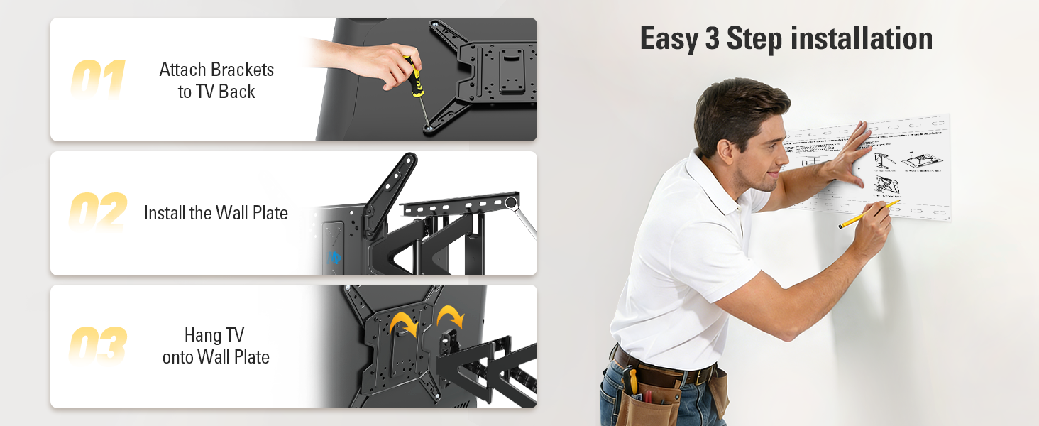 Ultra Slim Full Motion TV Mount
