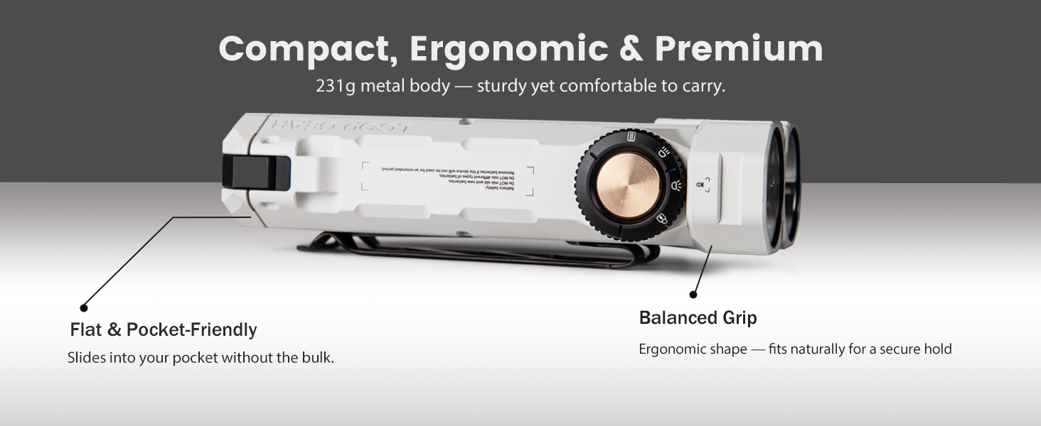 flat & compact flashlight