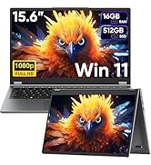 Tylvx 15.6" 2-in-1 Laptop/Tablet, 360° Flip FHD Touchscreen, Intel Core m3-8100Y up to 3.4GHz, 16...