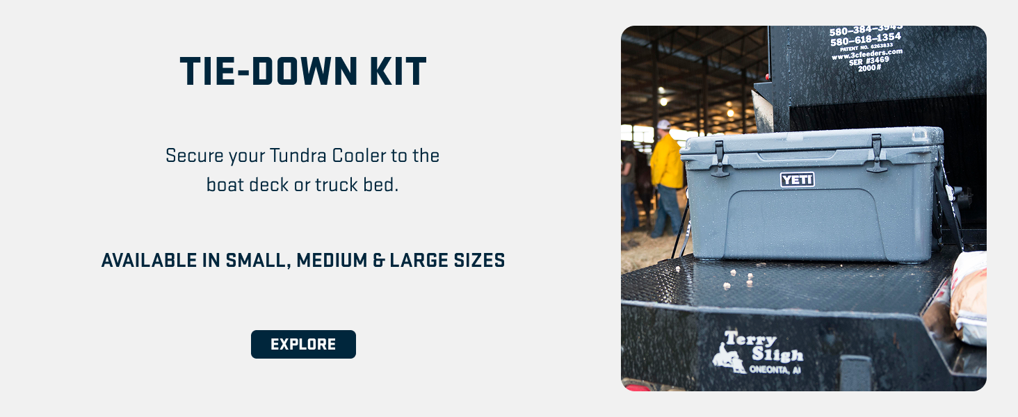 yeti tundra hard cooler tie down kit for truck