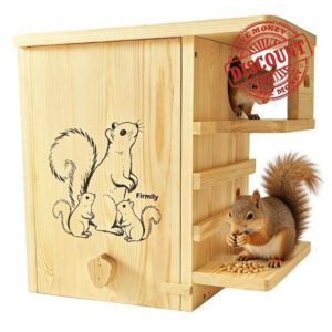 Extra Large Wooden Squirrel House for Outside - Weatherproof Pine with External Platform