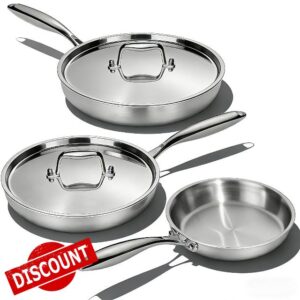 Umite Chef Stainless Steel Frying Pan Set with Lid