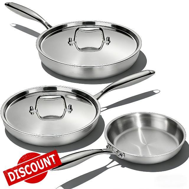 Umite Chef Stainless Steel Frying Pan Set with Lid