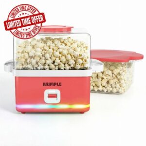 Popcorn Machine with Bowl - 12 Cup Electric Popcorn Maker for Home Movie Nights & Parties - Countertop Popcorn Popper - Red