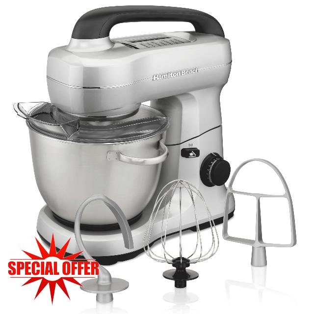 Hamilton Beach Stand Mixer with 4 Quart Stainless Steel Bowl
